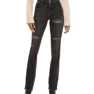 Frame Le Mini Boot Jeans Pepperdine Slash Distressed Black Women’s 27